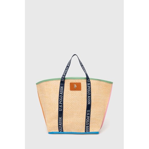 U.S. Polo Assn. torba plażowa kolor beżowy ze sklepu ANSWEAR.com w kategorii Torby letnie - zdjęcie 171500192