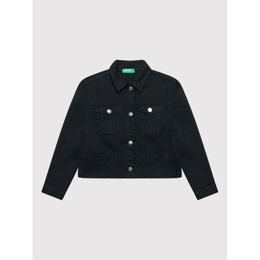 United Colors Of Benetton Kurtka jeansowa 2RISCN00G Czarny Regular Fit ze sklepu MODIVO w kategorii Kurtki dziewczęce - zdjęcie 182703150