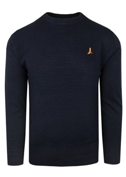 Bawełniany Sweter U-Neck – Brave Soul - Granatowy SWBRSAW23HEISTmidnightnavy ze sklepu JegoSzafa.pl w kategorii Swetry męskie - zdjęcie 164697771