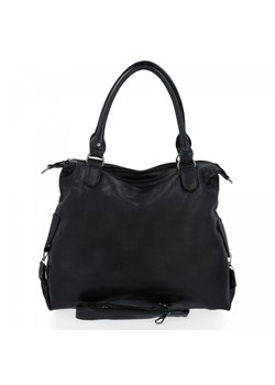 Torebka Damska XXL firmy Hernan Shopper Bag Czarna ze sklepu PaniTorbalska w kategorii Torby Shopper bag - zdjęcie 164726034
