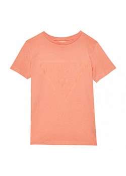 Damski t-shirt z nadrukiem Guess Adele SS CN Tee - koral ze sklepu Sportstylestory.com w kategorii Bluzki damskie - zdjęcie 174591134
