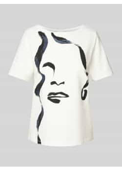 T-shirt o kroju relaxed fit z mieszanki bawełny z błyszczącymi detalami ze sklepu Peek&Cloppenburg  w kategorii Bluzki damskie - zdjęcie 177836840