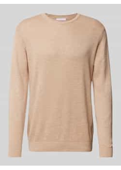 Sweter z dzianiny z dodatkiem lnu model ‘Kevin’ ze sklepu Peek&Cloppenburg  w kategorii Swetry męskie - zdjęcie 178205424