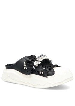 Klapki w stylu sneakersów - SCAVIOLA S-327 CZARNE ze sklepu Tymoteo.pl - sklep obuwniczy w kategorii Klapki damskie - zdjęcie 179027724