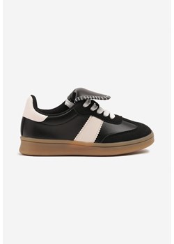 Czarne Buty Sportowe w Stylu Klasycznych Tenisówek z Wywiniętym Językiem Ulonariela ze sklepu born2be.pl w kategorii Buty sportowe dziecięce - zdjęcie 179611703