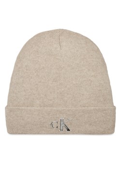 Czapka Calvin Klein Jeans Minimal Monogram Beanie K60K611542 Szary ze sklepu eobuwie.pl w kategorii Czapki zimowe damskie - zdjęcie 182075991