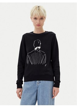KARL LAGERFELD Bluza A2W20056 Czarny Regular Fit ze sklepu MODIVO w kategorii Bluzy damskie - zdjęcie 182755093